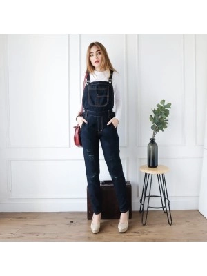 Baju Korea Overall Jeansro Black