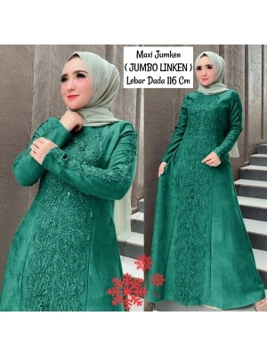Baju Korea Jumbo Hj Maxi Jumken Ijo