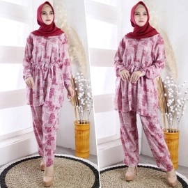 Baju Korea St Olive Real Pic On Maroon