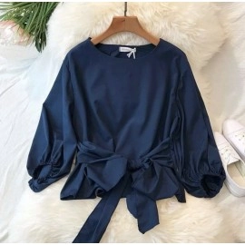 Baju Korea Blouse Boni Oz Navy