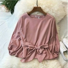 Baju Korea Blouse Boni Oz Pink