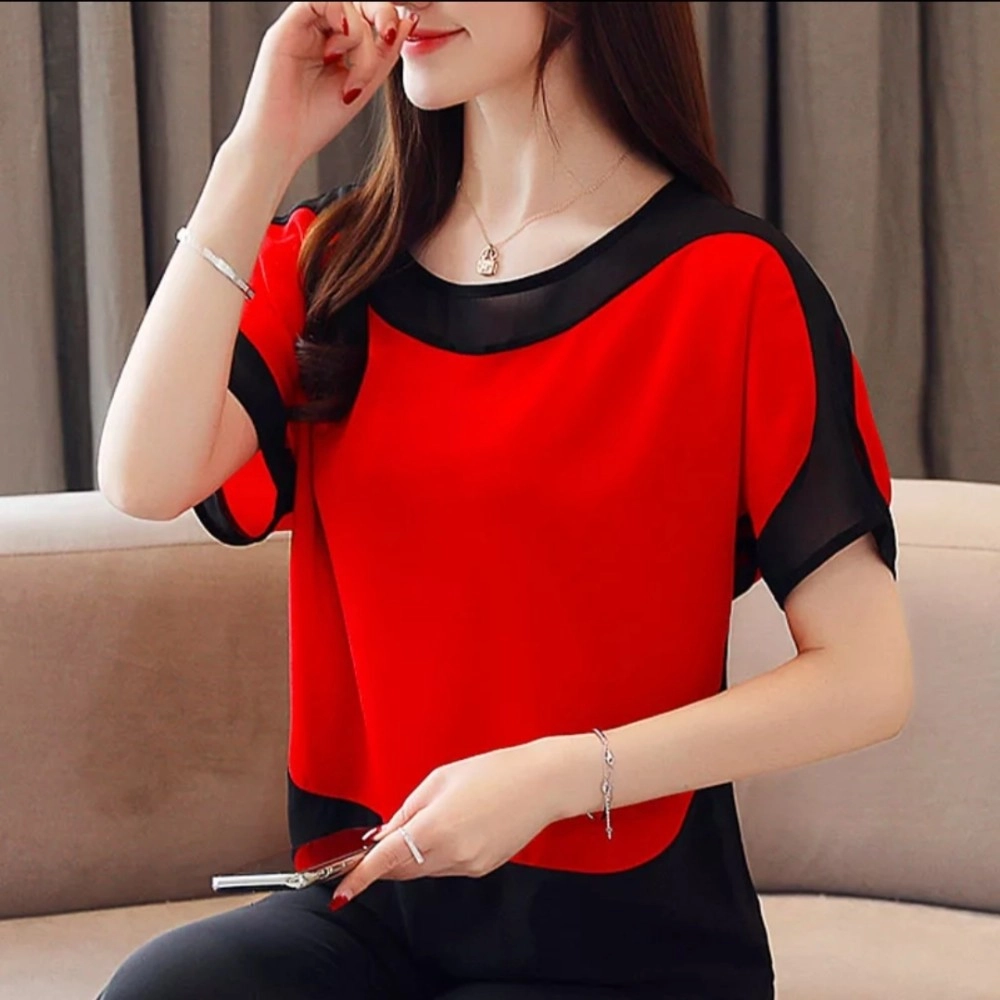 Baju Korea Blouse Ss 515 Or Merah