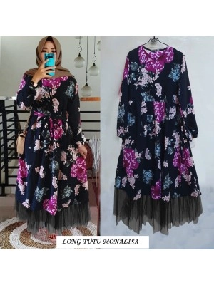 Baju Korea Long Tutu Monalisa Us Hitam