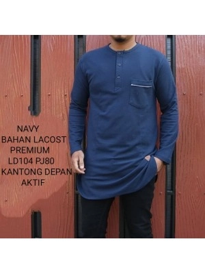 Baju Pria Koko Radja Panjang Pp Navy