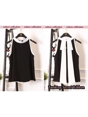Baju Korea Top Tanktop Secret Lady Vl Hitam
