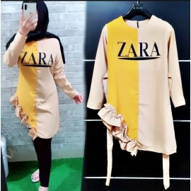 Baju Korea Tunik Zamas Hn Cream