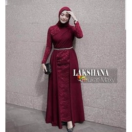 Baju Wanita Hj Maxi Laksana Jc Maroon
