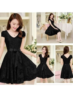 Baju Wanita Drs Anggun Vb Brukat Tulang Hitam