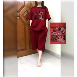 Baju Wanita Jumbo St Goofy Fh Maroon