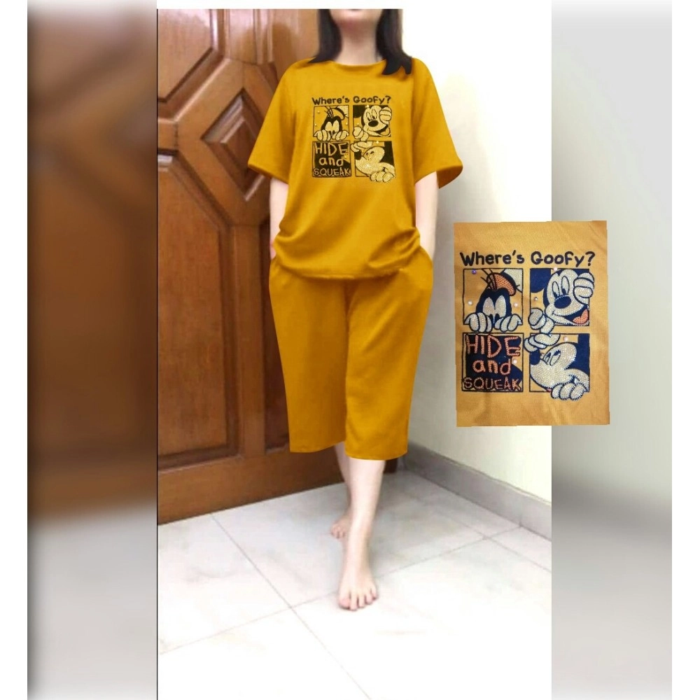 Baju Wanita Jumbo St Goofy Fh Mustard