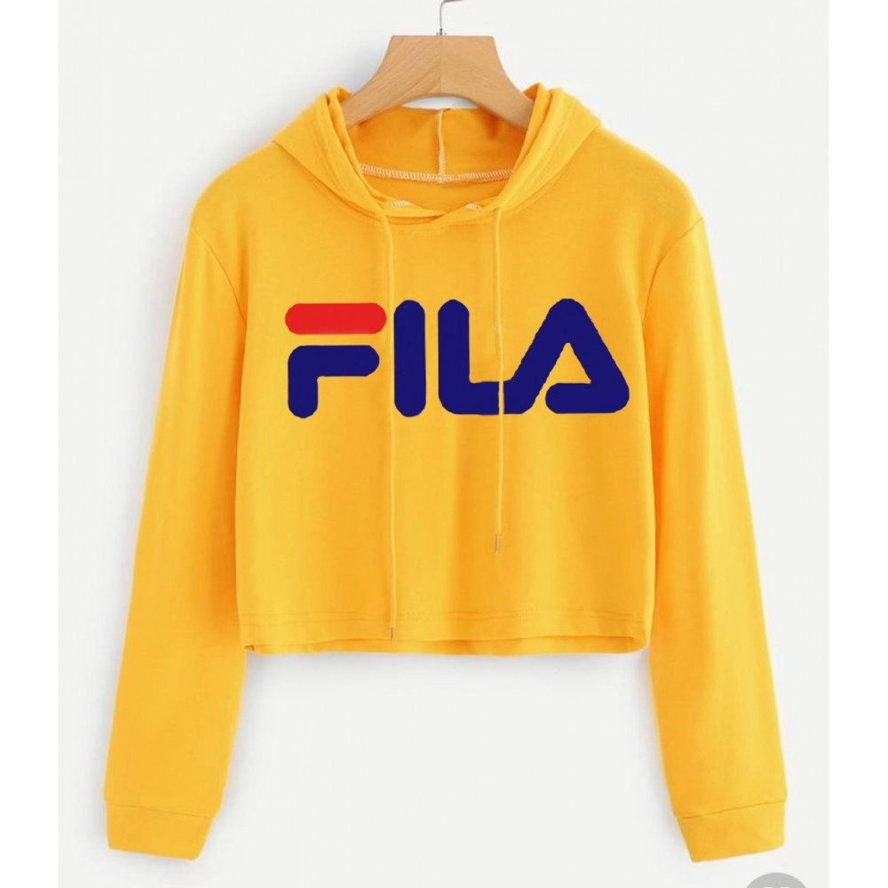 Baju Korea Sw Crop Fila Ms Mustard