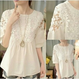 Baju Korea Top Bronita Hn Putih