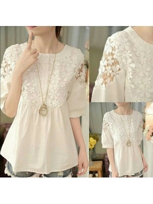 Baju Korea Top Bronita Hn Putih