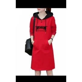 Baju Korea Drs Hoodie Fash Lu Merah