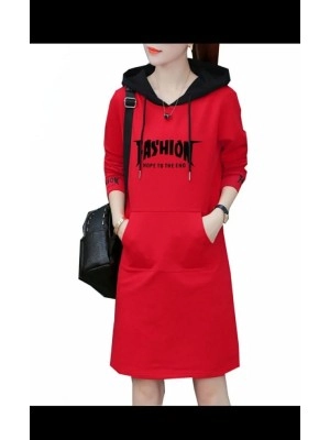 Baju Korea Drs Hoodie Fash Lu Merah