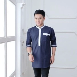 Baju Pria Koko Sunsun Ts Navy