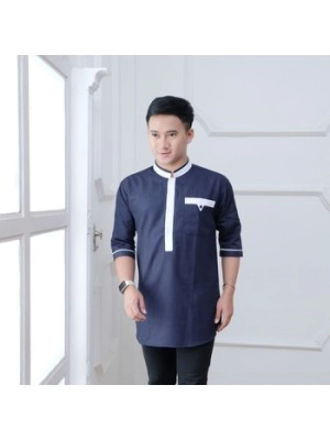 Baju Pria Koko Sunsun Ts Navy