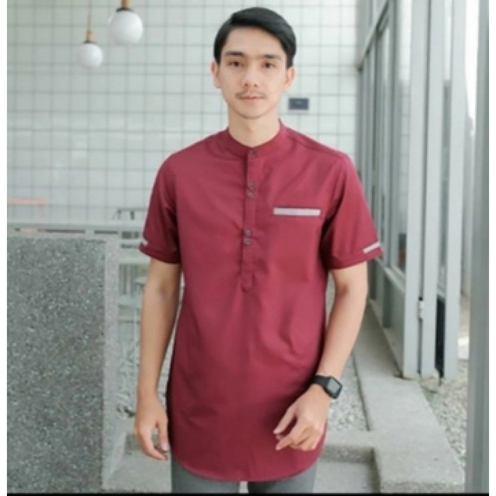 Baju Pria Koko Leo Ts Maroon