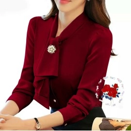 Baju Korea Blouse Yosie Ij Maroon