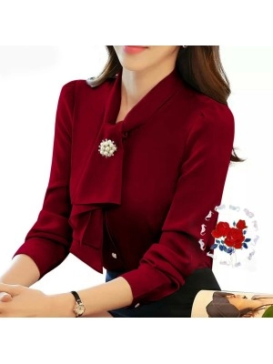 Baju Korea Blouse Yosie Ij Maroon