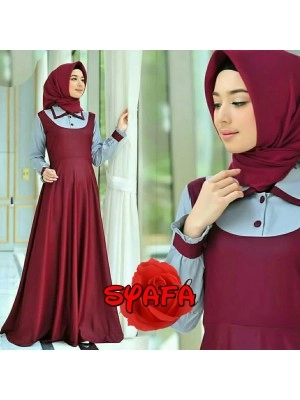 Baju Korea Hj Maxi Syafa Ij Maroon