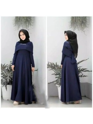 Baju Korea Hj Maxi Sandra Navy Ra