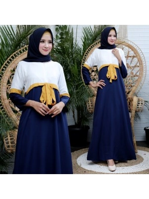 Baju Korea Hj Maxi Kamalia Ij Navy