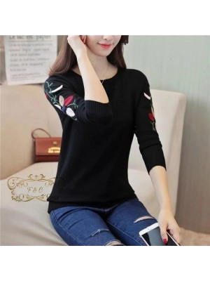 Baju Korea Blouse Mariska Ff Hitam