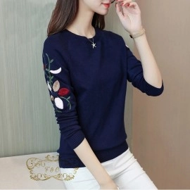 Baju Korea Blouse Mariska Ff Navy