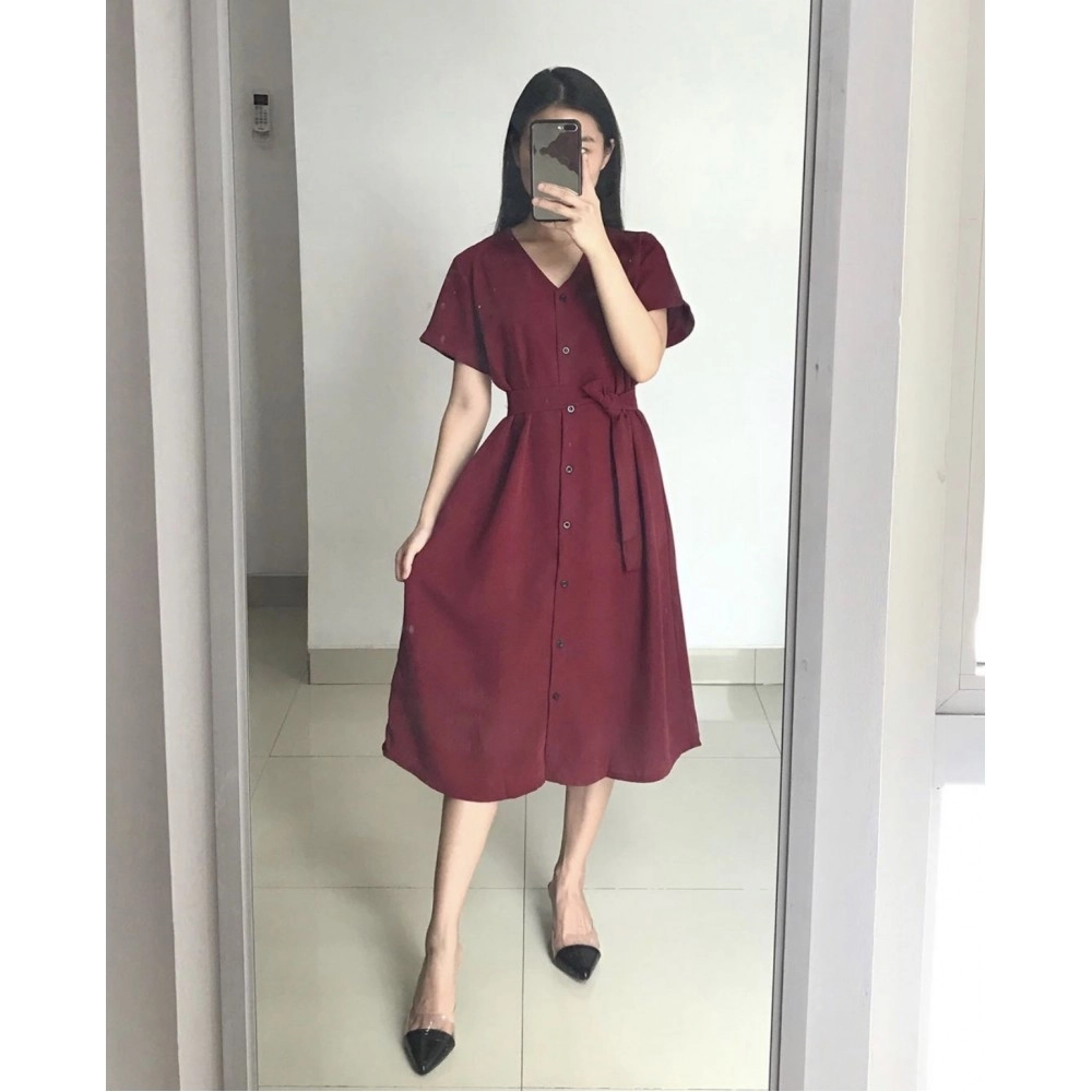 Baju Korea Drs Daisy Oz Maroon