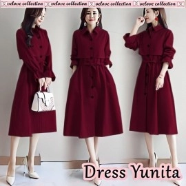 Baju Korea Drs Yunita V Maroon