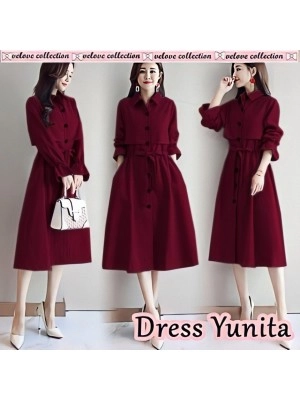 Baju Korea Drs Yunita V Maroon