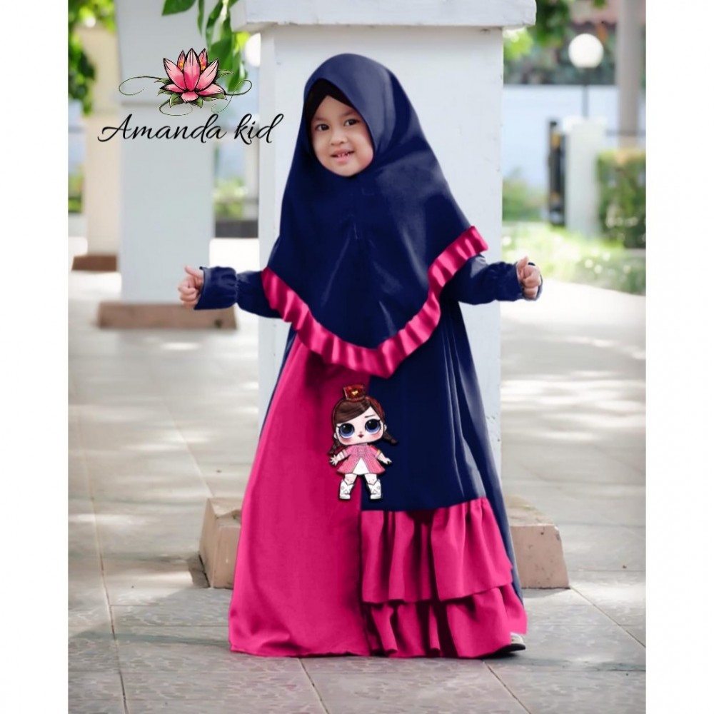 Baju Anak Kd Hj Syari Amanda Pashmina Navy Baju Anak Kd Hj Syari Amanda Pashmina Navy