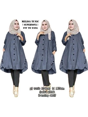 Baju Korea Tunik Melisaro Abu