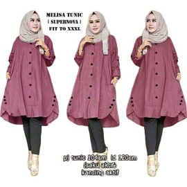 Baju Korea Tunik Melisaro Maroon