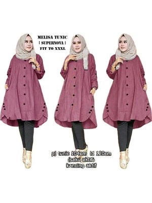 Baju Korea Tunik Melisaro Maroon