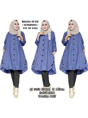 Baju Korea Tunik Melisaro Biru