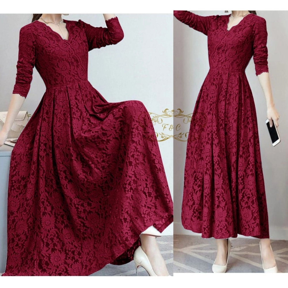 Baju Korea Maxi Cassie Ff Maroon
