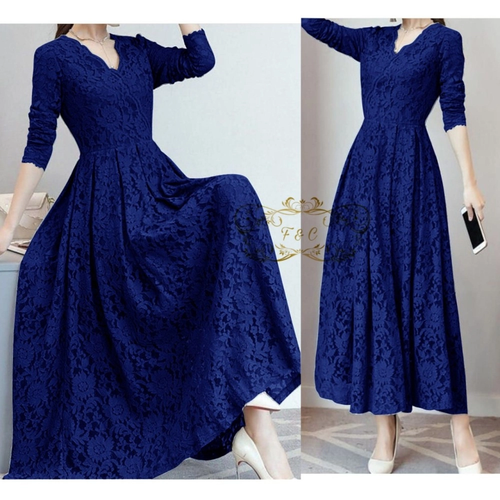 Baju Korea Maxi Cassie Ff Navy