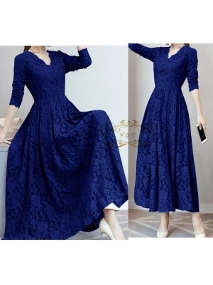Baju Korea Maxi Cassie Ff Navy
