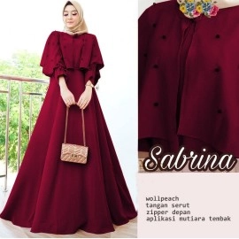 Baju Korea Hj Maxi Sabrimotek Us Maroon