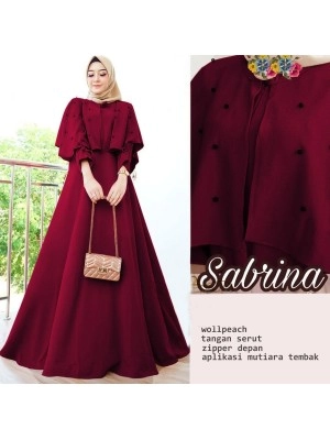 Baju Korea Hj Maxi Sabrimotek Us Maroon