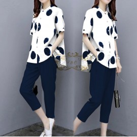 Baju Korea St Sarita Putihnavy