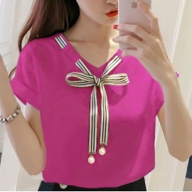 Baju Korea Blouse Laura Us Magenta