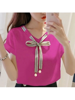 Baju Korea Blouse Laura Us Magenta