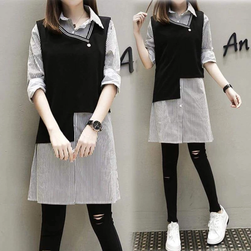 Baju Korea Drs Hanna Yc Hitam