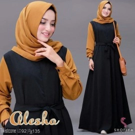 Baju Korea Hj Maxi Alesha Sf Hitam