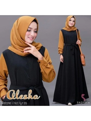 Baju Korea Hj Maxi Alesha Sf Hitam