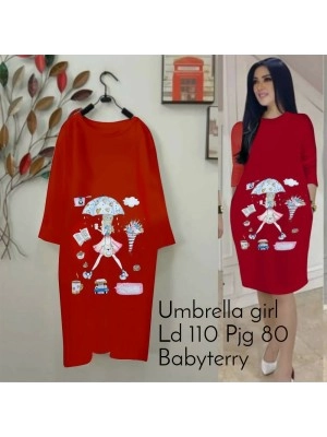 Baju Korea Tunik Umbrella Ga Maroon