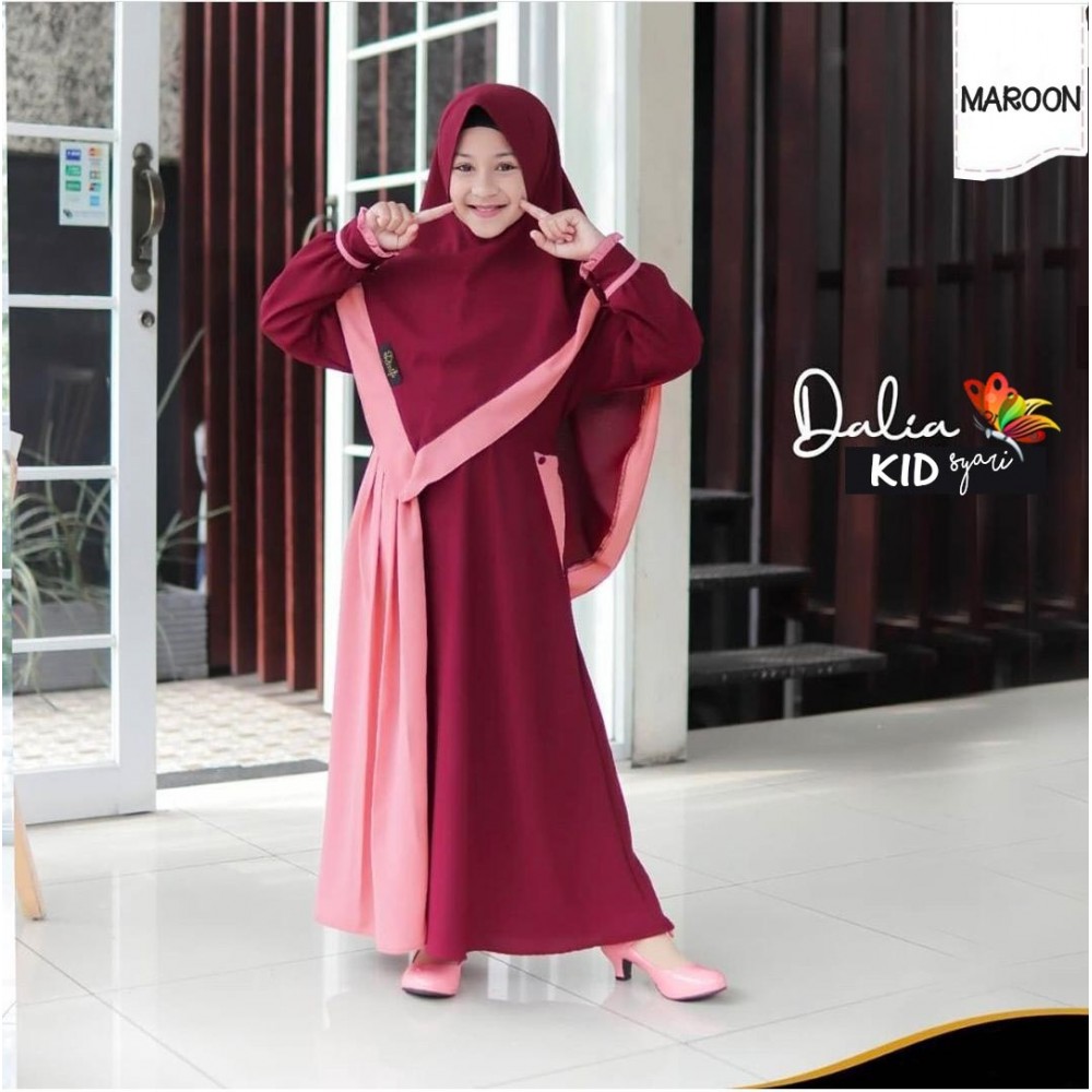 Baju Anak Kd Hj Syari Dahlia Jc Maroon Baju Anak Kd Hj Syari Dahlia Jc Maroon